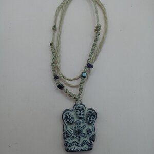 Unisex Peruvian Necklace Woven Macramé Pachamama Mother Earth